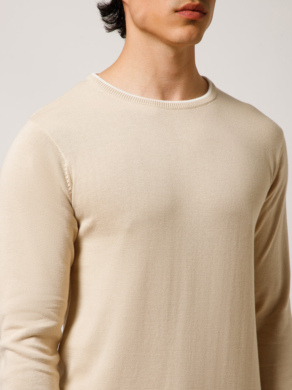 Essential Slim Fit Lightweight Crew Neck Pullover SweatShirt