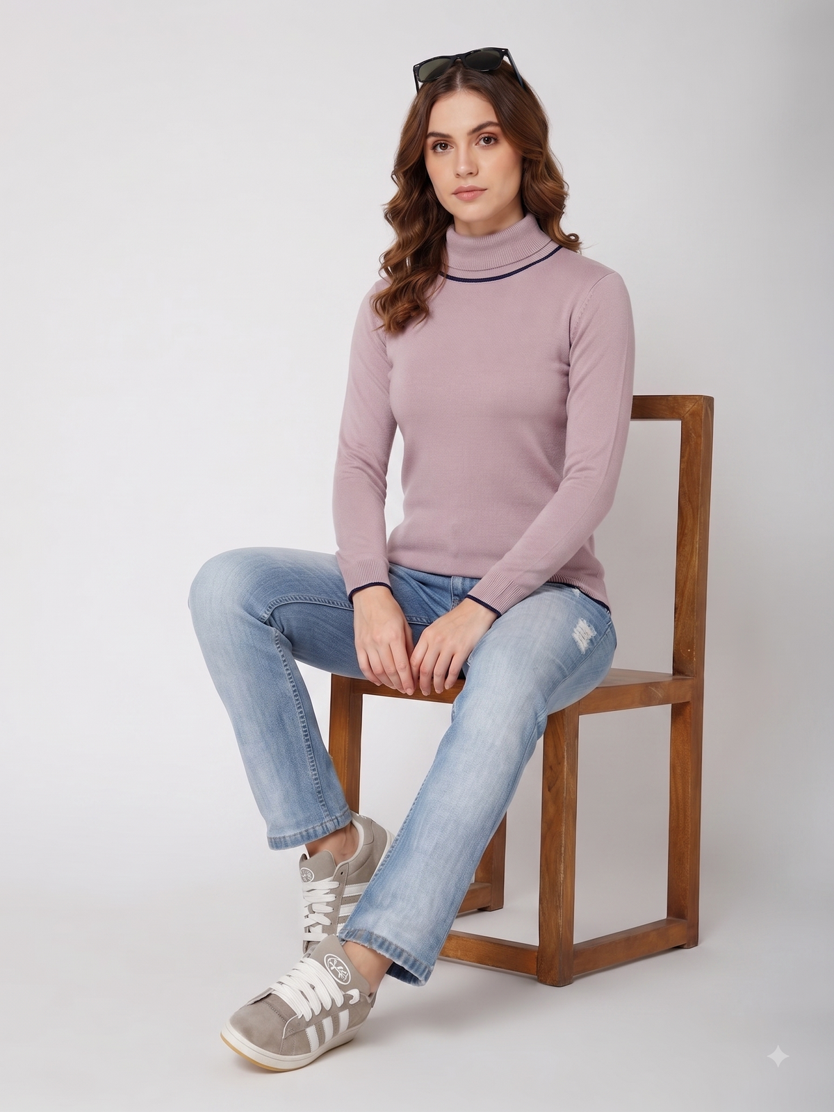 Rauth Women’s High Neck Knitted Sweater | Full Sleeve Turtle Neck Pullover | Soft Comfortable Regular Fit Winter Wear for Women