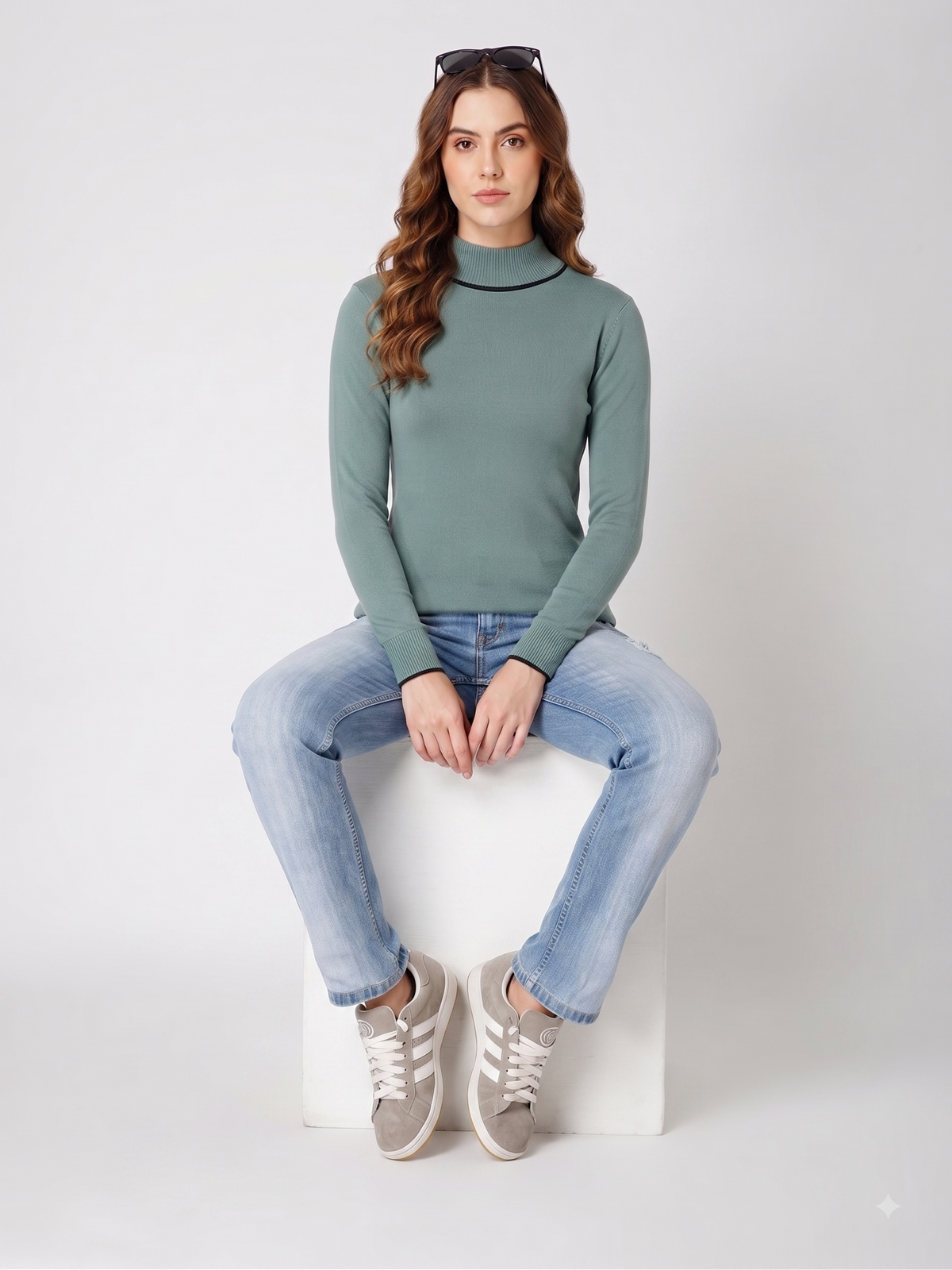 Rauth Women’s High Neck Knitted Sweater | Full Sleeve Turtle Neck Pullover | Soft Comfortable Regular Fit Winter Wear for Women