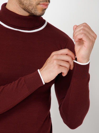 Premium Slim Fit Knitted Turtleneck Pullover Sweater