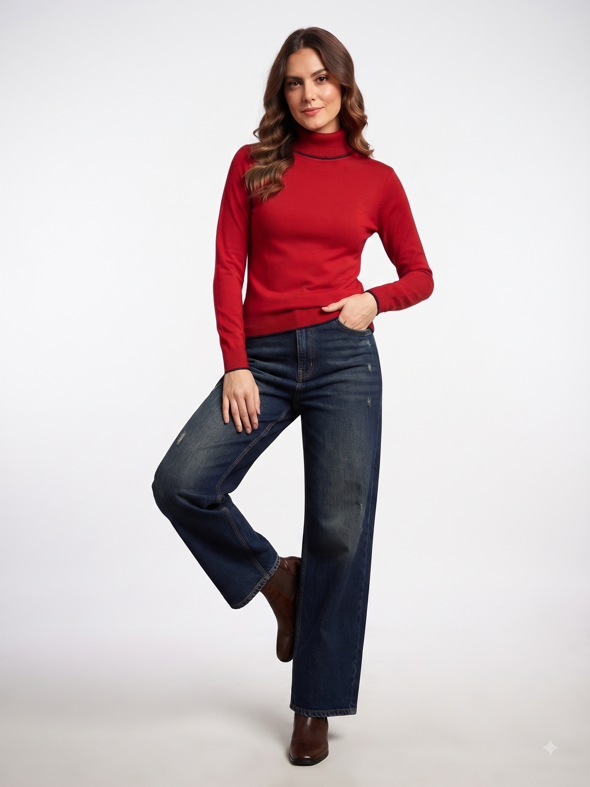 Rauth Women’s High Neck Knitted Sweater | Full Sleeve Turtle Neck Pullover | Soft Comfortable Regular Fit Winter Wear for Women