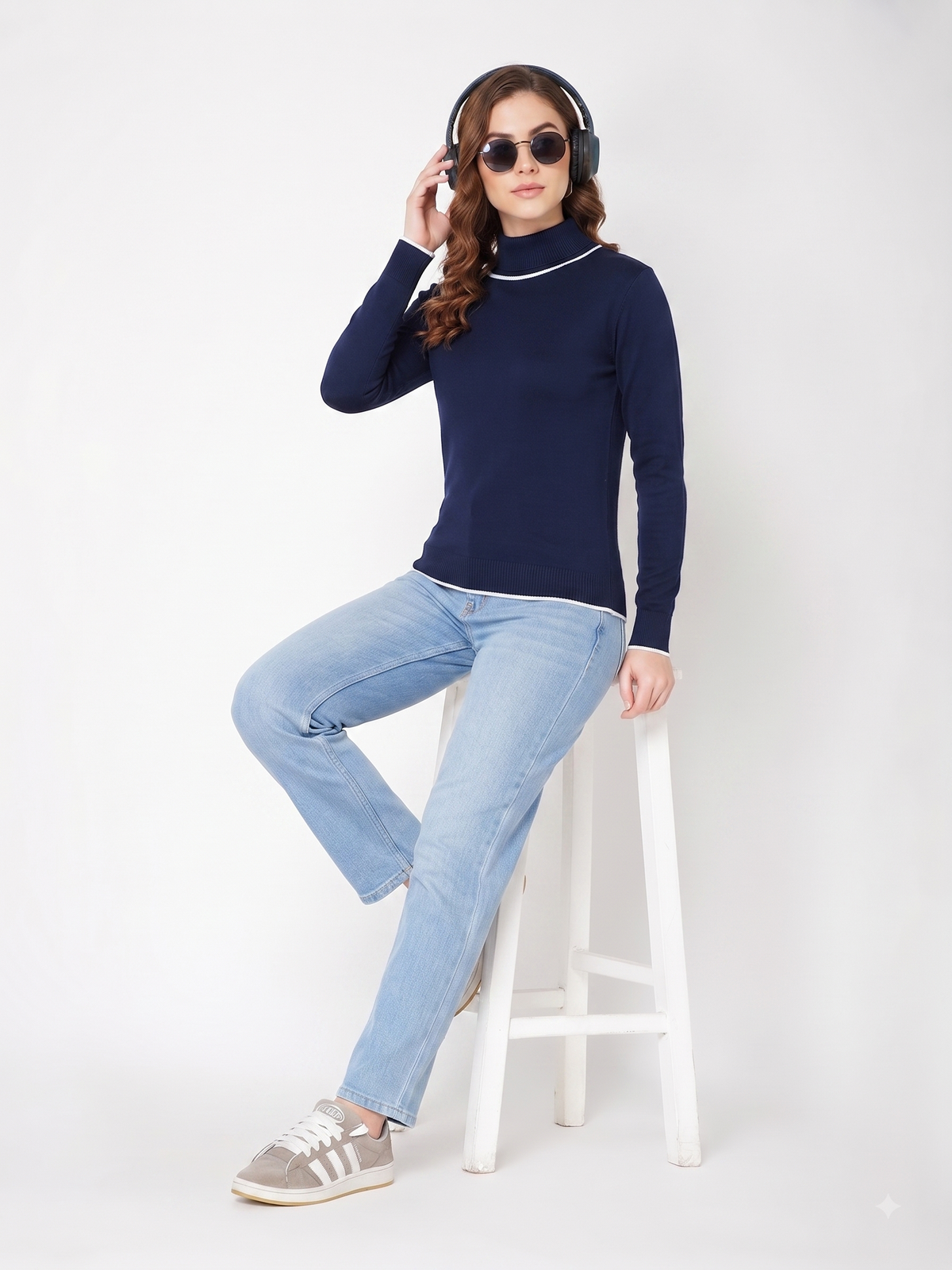 Rauth Women’s High Neck Knitted Sweater | Full Sleeve Turtle Neck Pullover | Soft Comfortable Regular Fit Winter Wear for Women