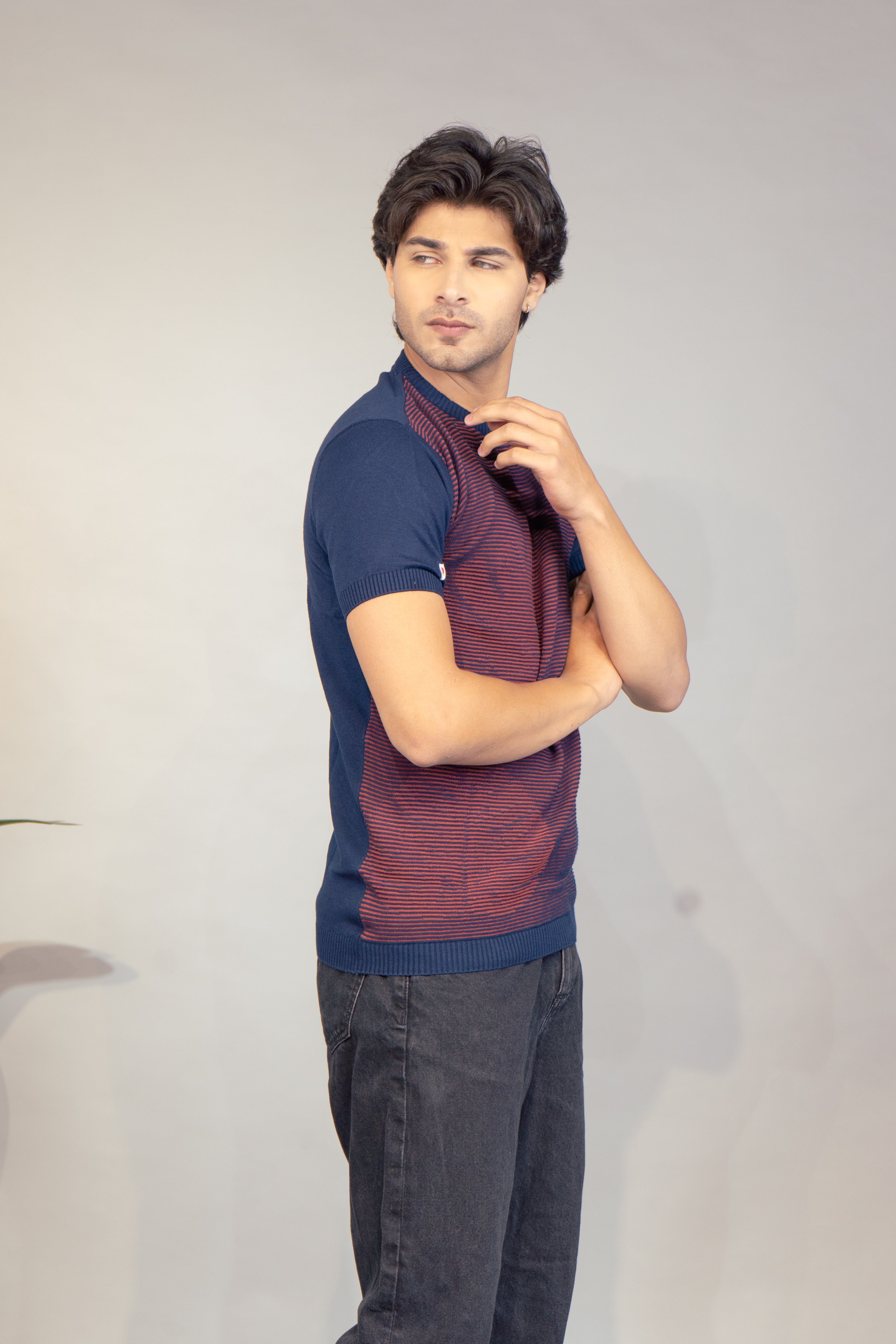 Men Striped T-Shirt | Stylish Round Neck Half Sleeve Casual T-Shirt for Men | Horizontal Stripe Pattern Summer Wear T Shirt