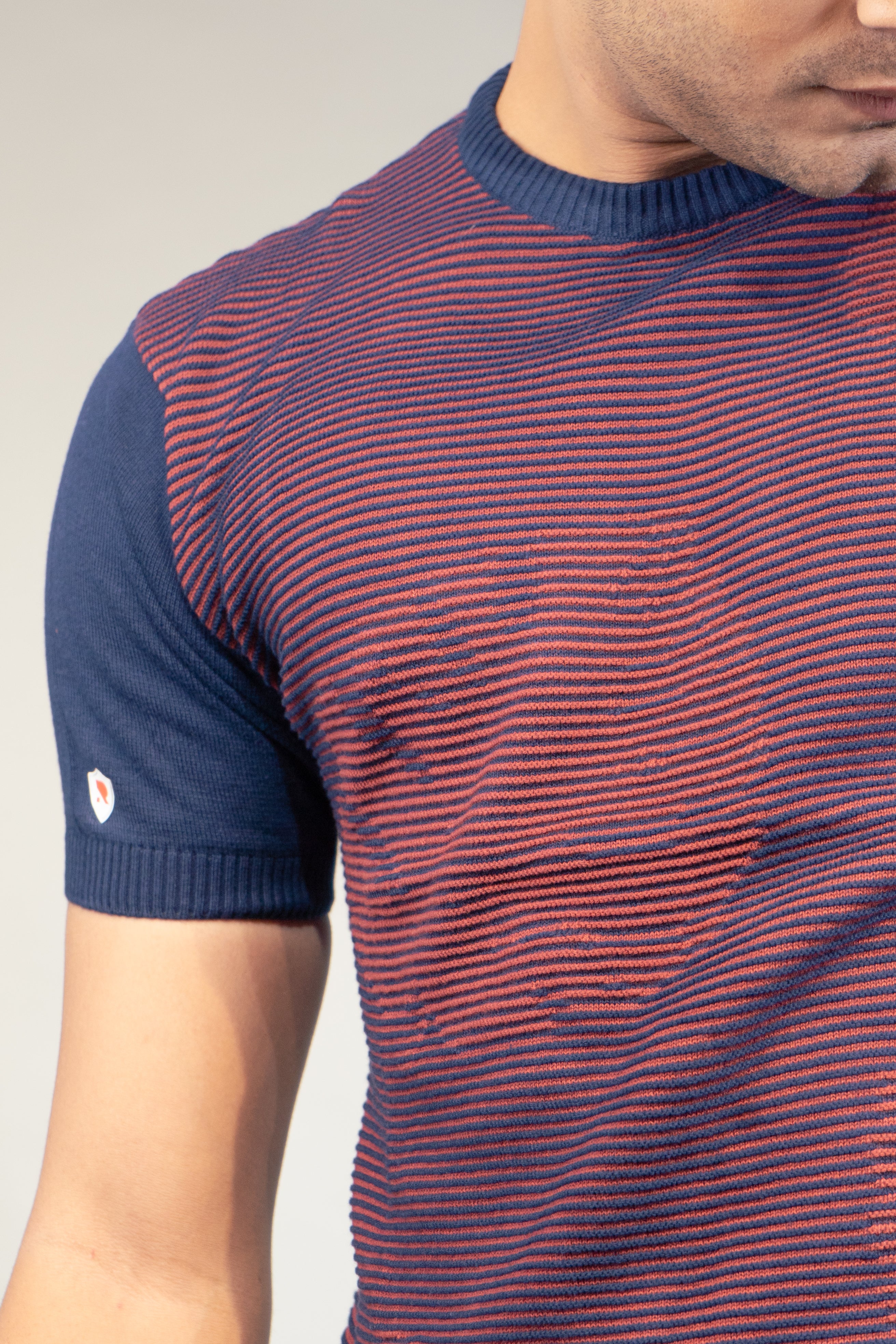 Men Striped T-Shirt | Stylish Round Neck Half Sleeve Casual T-Shirt for Men | Horizontal Stripe Pattern Summer Wear T Shirt