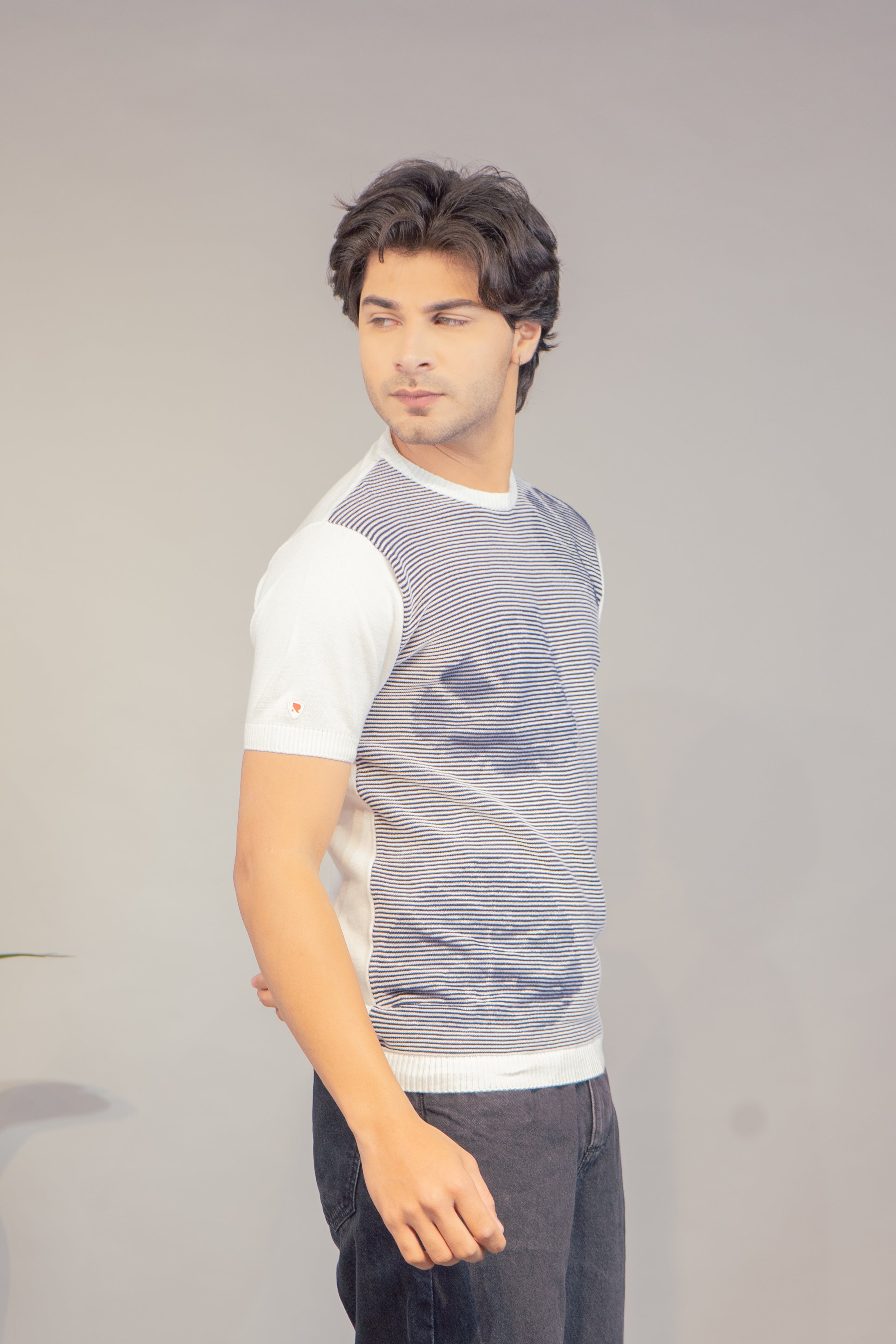 Men Striped T-Shirt | Stylish Round Neck Half Sleeve Casual T-Shirt for Men | Horizontal Stripe Pattern Summer Wear T Shirt