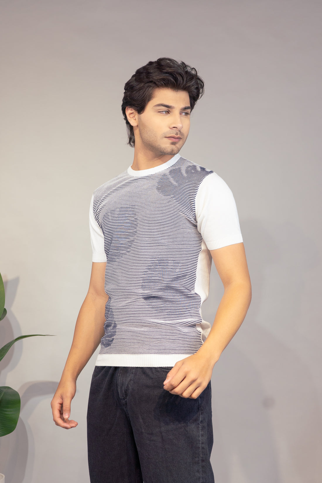 Men Striped T-Shirt | Stylish Round Neck Half Sleeve Casual T-Shirt for Men | Horizontal Stripe Pattern Summer Wear T Shirt