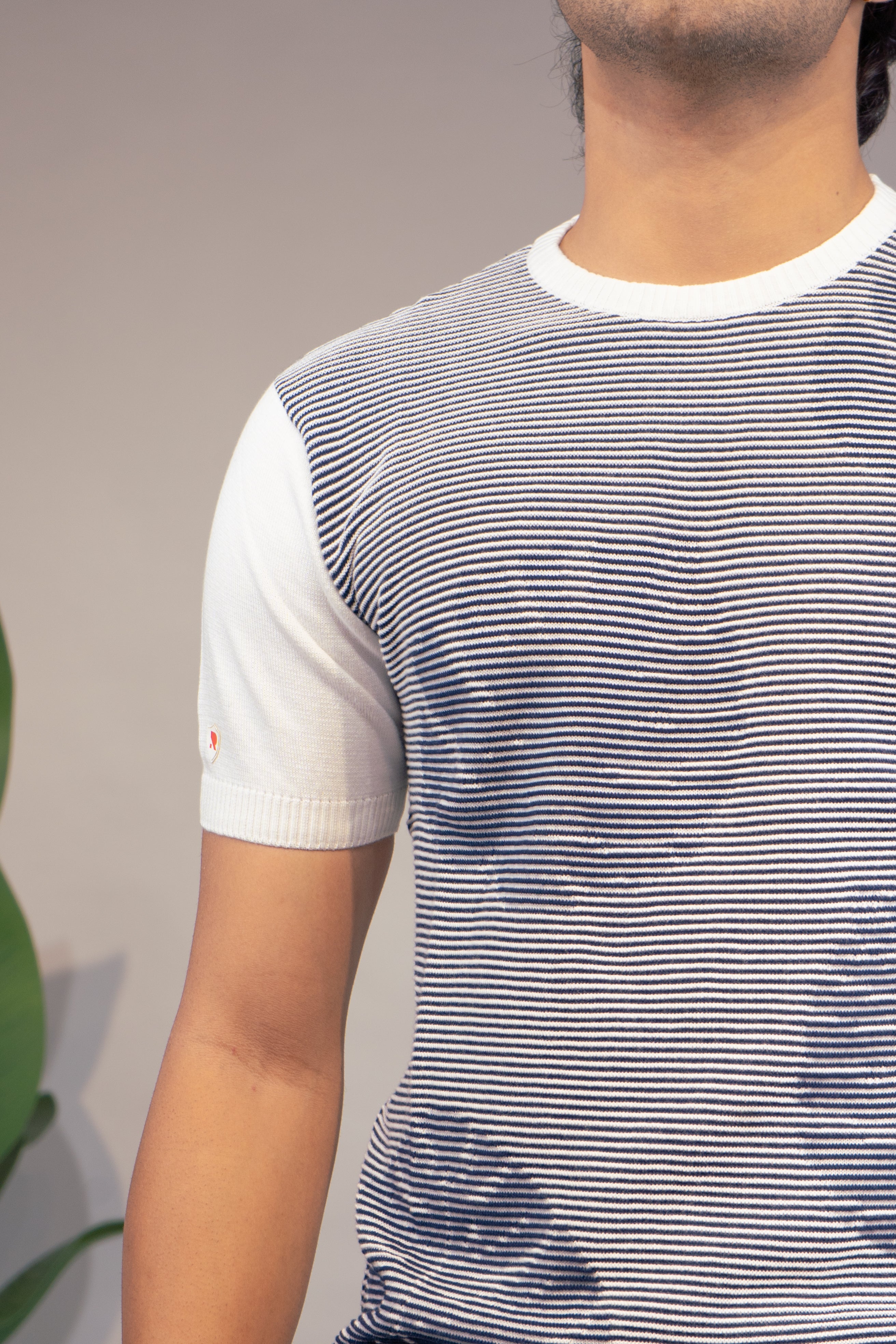Men Striped T-Shirt | Stylish Round Neck Half Sleeve Casual T-Shirt for Men | Horizontal Stripe Pattern Summer Wear T Shirt