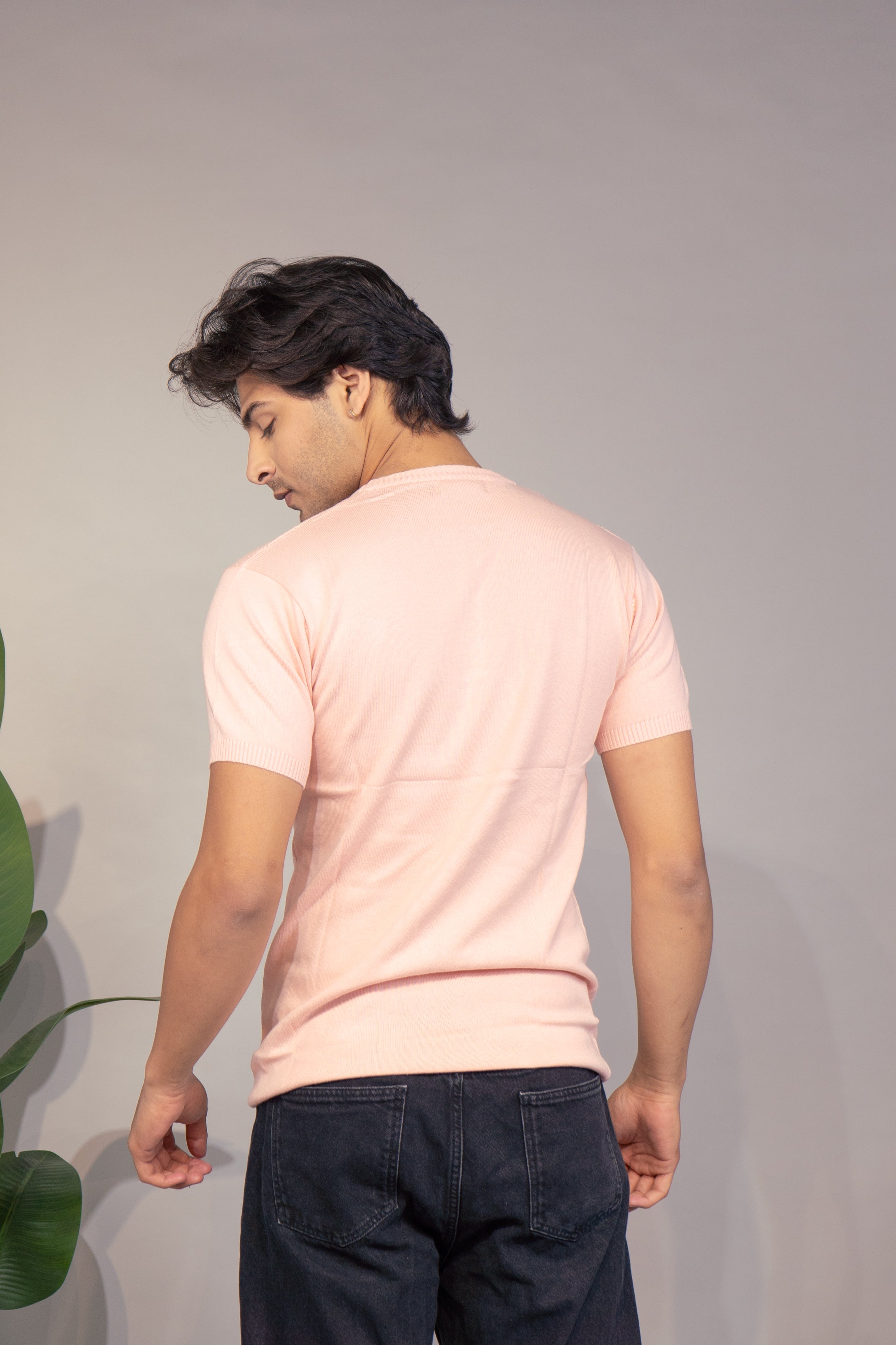 Men Textured T-Shirt | Stylish Henley Neck Half Sleeve Casual T-Shirt for Men | Self Design Zig Zag Knitted Summer Wear T Shirt