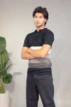 Men Colorblock Polo Neck Pure Cotton Multicolor T-Shirt