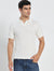 Rauth Men Cable Knitted Textured Polo Collar Casual T-Shirt