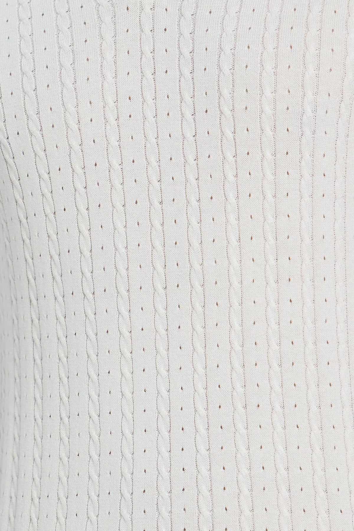 Rauth Men Cable Knitted Textured Polo Collar Casual T-Shirt