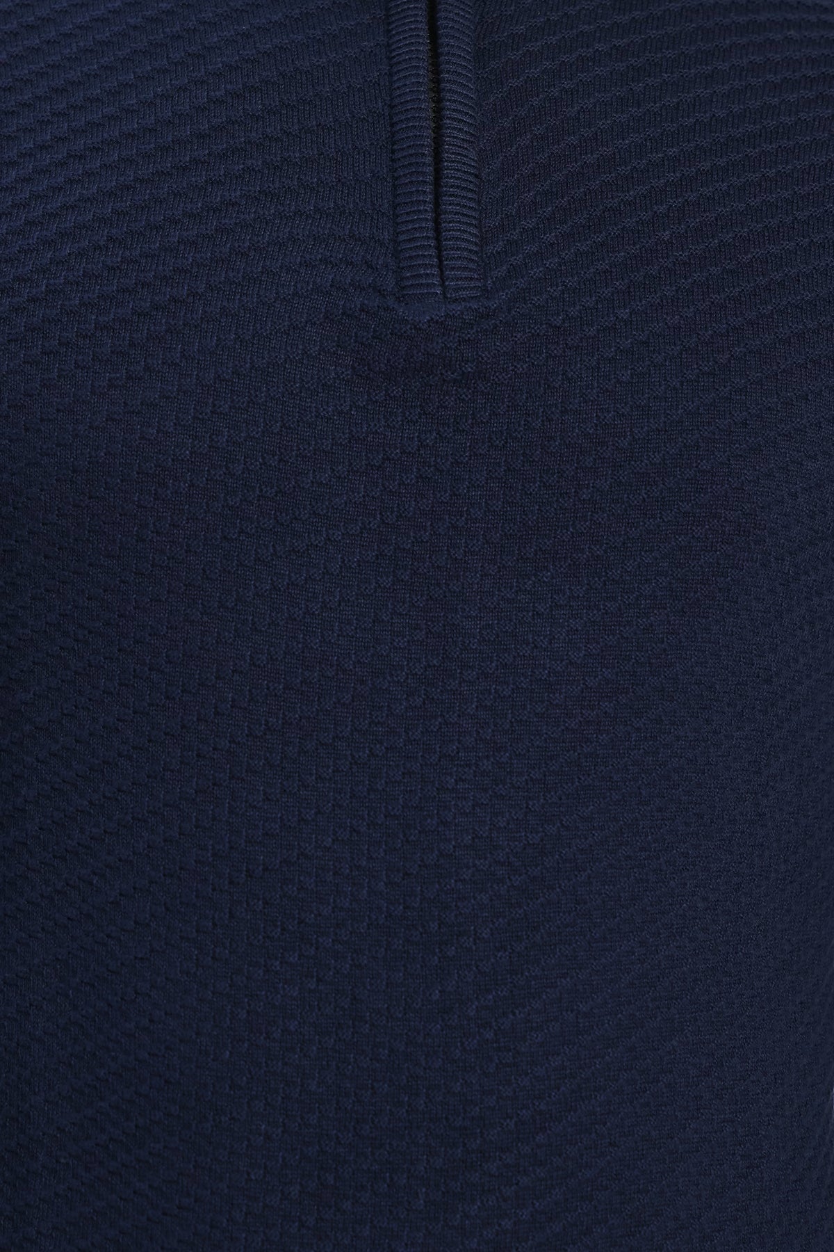 Rauth Men's Solid Half-Zip High Neck Full Sleeve Casual Knitted T-Shirt / Sweater