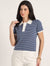 Rauth Women Knitted Polo Collar Top | Short Sleeve Textured Knit T-Shirt | Stylish Casual Western Wear Top for Women